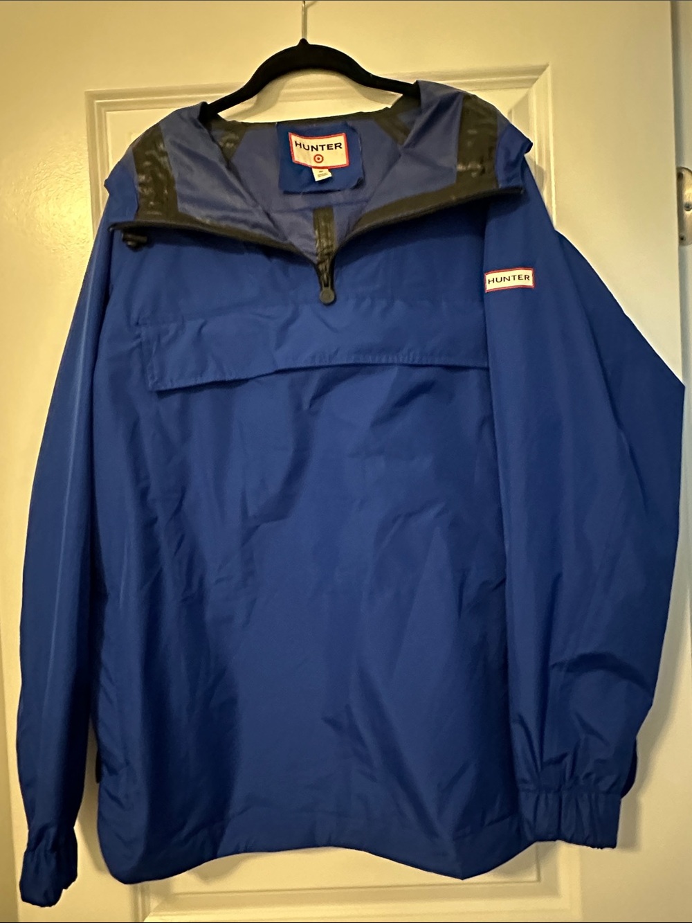 Hunter Royal Blue Pullover Rain Anorak with Black Trim